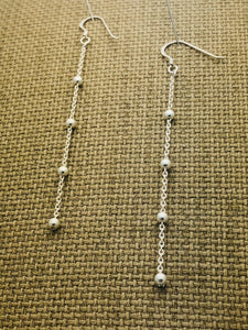 Earrings | Silver Ball Chain