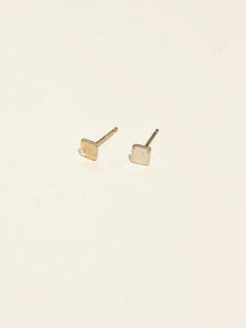 Earrings | Silver Tiny Square Studs 4mm