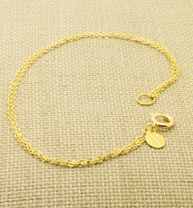 Anklet | Gold with Mini Leaf