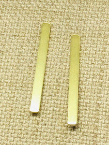 Earrings | Gold Brass Bar