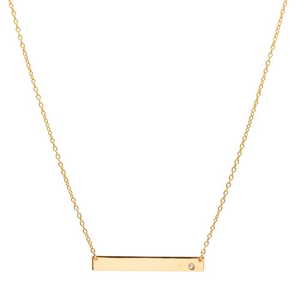 Necklace | Nameplate Bar with CZ