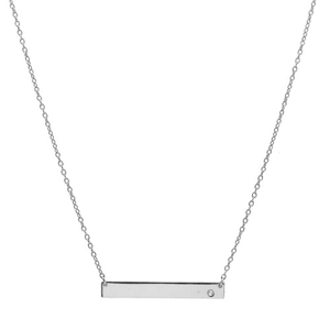 Necklace | Nameplate Bar with CZ