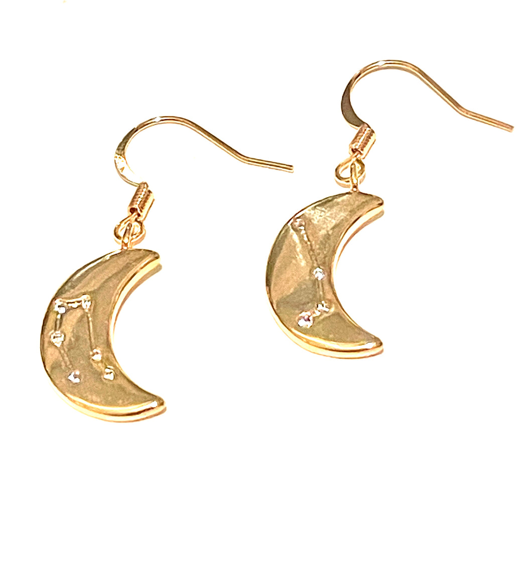 Earrings | Gold Moon Star Cluster