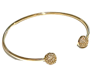 Bracelet | Gold Wire Cuff with CZ Crystals