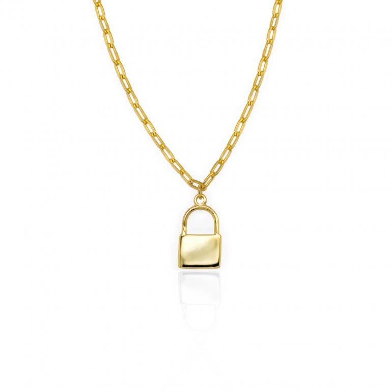 Necklace | Mini Gold Lock Charm